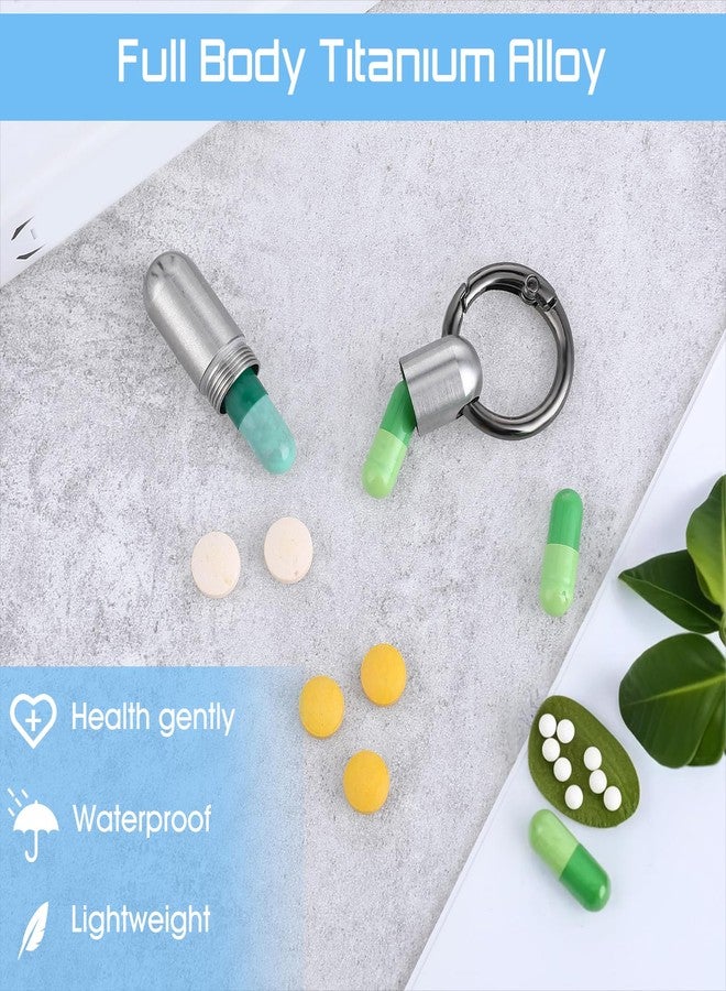 Hpmjz Small Pill Case Keychain Portable Waterproof Titanium Pocket Pill Organizer Tiny Pill Holder Bottle Carabiner Clip Pill Holder Bottle for Outdoor Camping Travel Purse - Image 5